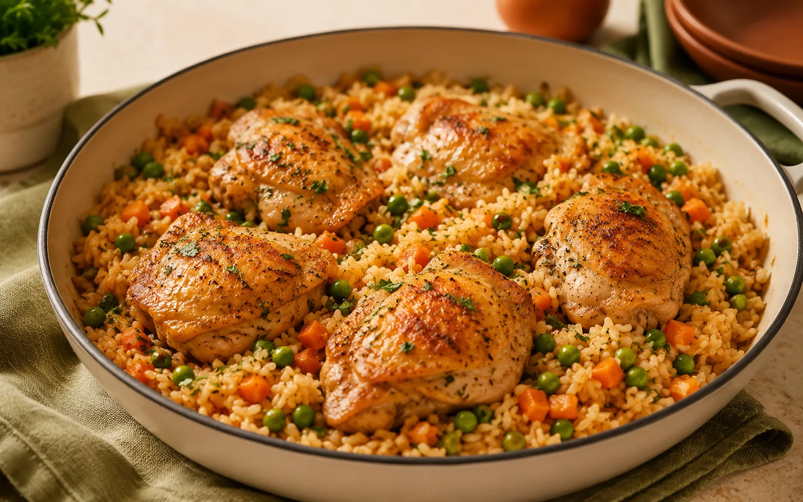 One-pan chicken & rice